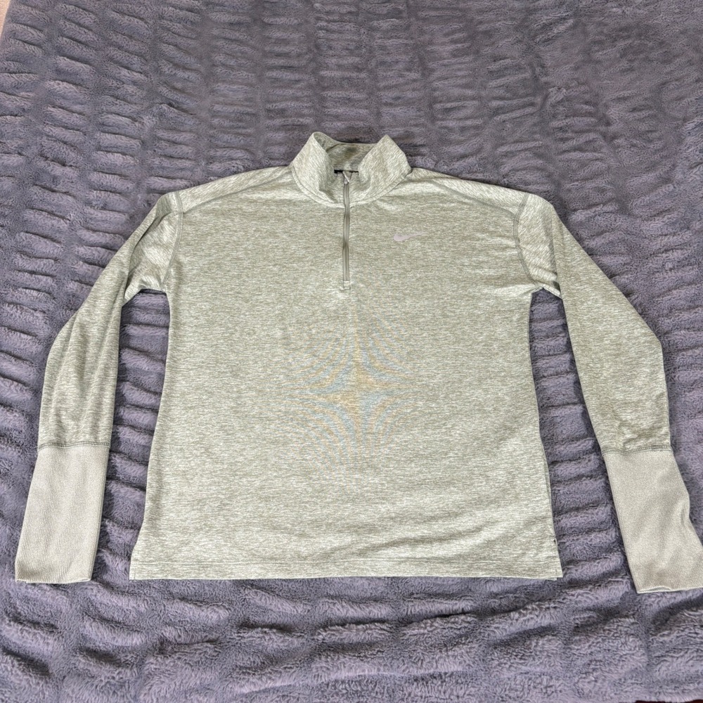 Nike Womens Element 1/2 Zip Running Top Sage Green Heather AA4631-371 Small